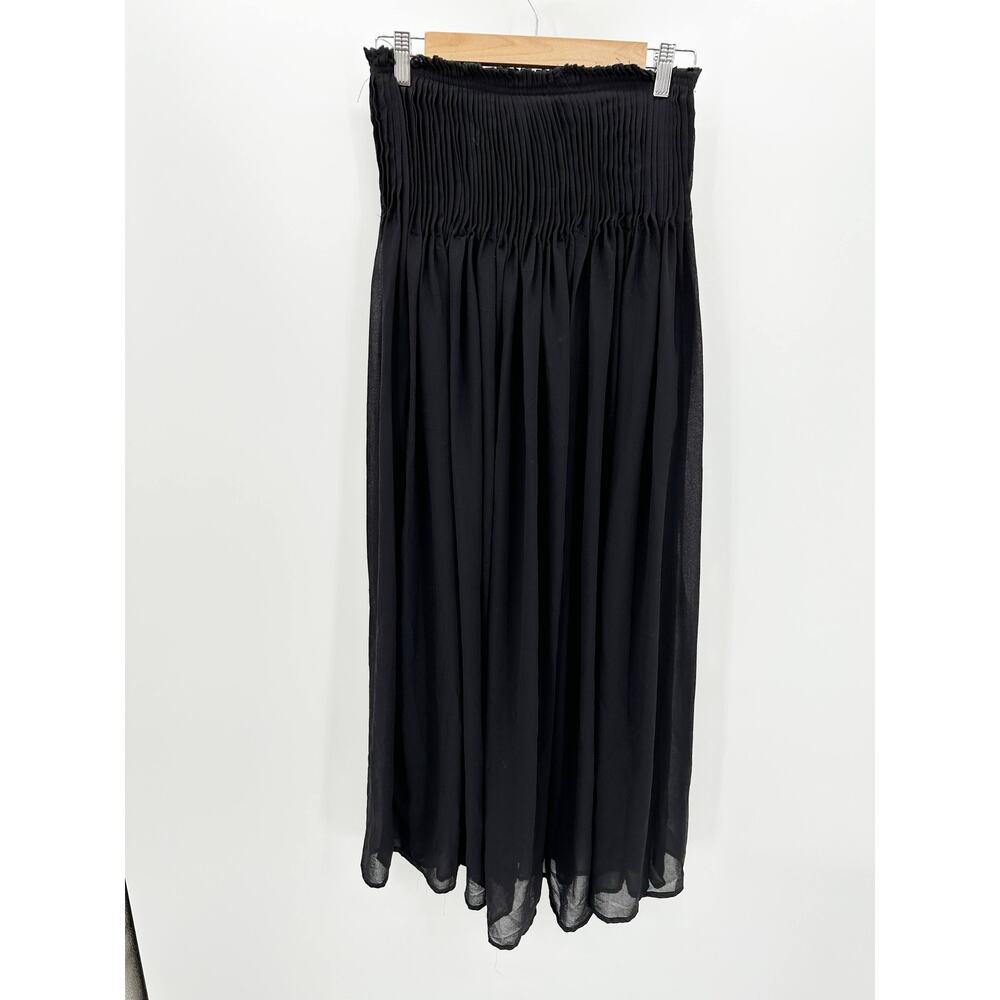 Sans Souci Womens Black Strapless Dress Smocked Resort Minimal Vaca Date Night S